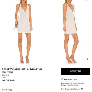 Free People X Revolve Ladies Night Bodycon Dress - Harvest Moon